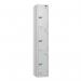 3 Tier - Steel Locker Flat Top - Pearl Silverbodypearl Silver Door - Cam Lock H 1800 X W 300 X D 300 436870