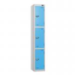 3 Tier - Steel Locker Flat Top - Cam Lock - H 1800 X W 300 X D 300 436877