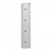 4 Tier - Steel Locker Flat Top - Pearl Silverbodypearl Silver Door - Cam Lock H 1800 X W 300 X D 300 436883