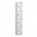 4 Tier - Steel Locker Flat Top - Pearlsilver Bodywhite Door - Cam Lock - H 1800 X W 300 X D 300 436884