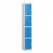 4 Tier - Steel Locker Flat Top - Pearlsilver Bodycobalt Door - Cam Lock - H 1800 X W 300 X D 300 436885