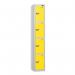 4 Tier - Steel Locker Flat Top - Pearlsilver Bodyyellow Door - Cam Lock - H 1800 X W 300 X D 300 436889