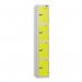 4 Tier - Steel Locker Flat Top - Pearl Silverbodylime Green Door - Cam Lock - H 1800 X W 300 X D 300 436894