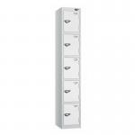 5 Tier - Steel Locker Flat Top - Pearlsilver Bodywhite Door - Cam Lock - H 1800 X W 300 X D 300 436897