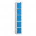5 Tier - Steel Locker Flat Top - Pearlsilver Bodycobalt Door - Cam Lock - H 1800 X W 300 X D 300 436898
