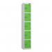 5 Tier - Steel Locker Flat Top - Pearlsilver Bodygreen Door - Cam Lock - H 1800 X W 300 X D 300 436900