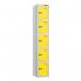 5 Tier - Steel Locker Flat Top - Pearlsilver Bodyyellow Door - Cam Lock - H 1800 X W 300 X D 300 436902