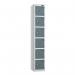 6 Tier - Steel Locker Flat Top - Pearl Silverbodyslate Grey Door - Cam Lock - H 1800 X W 300 X D 300 436908