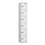 6 Tier - Steel Locker Flat Top - Pearlsilver Bodywhite Door - Cam Lock - H 1800 X W 300 X D 300 436910