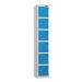 6 Tier - Steel Locker Flat Top - Pearlsilver Bodycobalt Door - Cam Lock - H 1800 X W 300 X D 300 436911