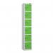6 Tier - Steel Locker Flat Top - Pearlsilver Bodygreen Door - Cam Lock - H 1800 X W 300 X D 300 436913