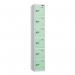 6 Tier - Steel Locker Flat Top - Pearl Silverbodymint Green Door - Cam Lock - H 1800 X W 300 X D 300 436919
