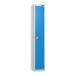 1 Tier - Steel Locker Flat Top - Pearlsilver Bodycobalt Door - Combi Lock - H 1800 X W 300 X D 450 437023