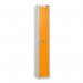 1 Tier - Steel Locker Flat Top - Pearlsilver Bodyorange Door - Combi Lock - H 1950 X W 300 X D 450 437026