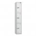 3 Tier - Steel Locker Flat Top - Pearlsilver Bodywhite Door - Combi Lock - H 1800 X W 300 X D 450 437048