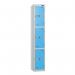 3 Tier - Steel Locker Flat Top - Combi Lock - H 1800 X W 300 X D 450 437054