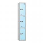 3 Tier - Steel Locker Flat Top - Combi Lock - H 1800 X W 300 X D 450 437056