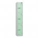 3 Tier - Steel Locker Flat Top - Pearl Silverbodymint Green Door - Combi Lock H 1800 X W 300 X D 450 437057
