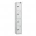 4 Tier - Steel Locker Flat Top - Pearlsilver Bodywhite Door - Combi Lock - H 1800 X W 300 X D 450 437061