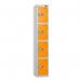 4 Tier - Steel Locker Flat Top - Pearlsilver Bodyorange Door - Combi Lock - H 1800 X W 300 X D 450 437065