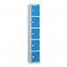 5 Tier - Steel Locker Flat Top - Pearlsilver Bodycobalt Door - Combi Lock - H 1800 X W 300 X D 450 437075