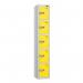 5 Tier - Steel Locker Flat Top - Pearlsilver Bodyyellow Door - Combi Lock - H 1800 X W 300 X D 450 437079