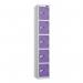 5 Tier - Steel Locker Flat Top - Pearlsilver Bodyvoilet Door - Combi Lock - H 1800 X W 300 X D 450 437081