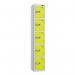 5 Tier - Steel Locker Flat Top - Pearl Silverbodylime Green Door - Combi Lock H 1800 X W 300 X D 450 437084