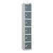 6 Tier - Steel Locker Flat Top - Pearl Silverbodyslate Grey Door - Combi Lock H 1800 X W 300 X D 450 437085