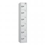 6 Tier - Steel Locker Flat Top - Combi Lock - H 1800 X W 300 X D 450 437086