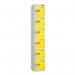 6 Tier - Steel Locker Flat Top - Pearlsilver Bodyyellow Door - Combi Lock - H 1800 X W 300 X D 450 437092