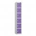 6 Tier - Steel Locker Flat Top - Pearlsilver Bodyvoilet Door - Combi Lock - H 1800 X W 300 X D 450 437094