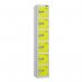 6 Tier - Steel Locker Flat Top - Pearl Silverbodylime Green Door - Combi Lock H 1800 X W 300 X D 450 437097