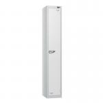 1 Tier - Steel Locker Flat Top - Pearlsilver Bodywhite Door - Combi Lock - H 1800 X W 300 X D 300 437217