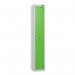 1 Tier - Steel Locker Flat Top - Pearlsilver Bodygreen Door - Combi Lock - H 1800 X W 300 X D 300 437220