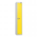 1 Tier - Steel Locker Flat Top - Pearlsilver Bodyyellow Door - Combi Lock - H 1800 X W 300 X D 300 437222