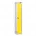 1 Tier - Steel Locker Flat Top - Pearlsilver Bodyyellow Door - Combi Lock - H 1800 X W 300 X D 300 437222