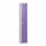 1 Tier - Steel Locker Flat Top - Pearlsilver Bodyvoilet Door - Combi Lock - H 1800 X W 300 X D 300 437224