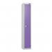 1 Tier - Steel Locker Flat Top - Pearlsilver Bodyvoilet Door - Combi Lock - H 1800 X W 300 X D 300 437224