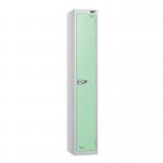 1 Tier - Steel Locker Flat Top - Pearl Silverbodymint Green Door - Combi Lock H 1800 X W 300 X D 300 437226