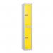 2 Tier - Steel Locker Flat Top - Pearlsilver Bodyyellow Door - Combi Lock - H 1800 X W 300 X D 300 437235