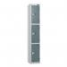 3 Tier - Steel Locker Flat Top - Pearl Silverbodyslate Grey Door - Combi Lock H 1800 X W 300 X D 300 437241