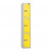 3 Tier - Steel Locker Flat Top - Pearlsilver Bodyyellow Door - Combi Lock - H 1800 X W 300 X D 300 437248