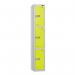 3 Tier - Steel Locker Flat Top - Pearl Silverbodylime Green Door - Combi Lock H 1800 X W 300 X D 300 437253