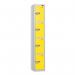4 Tier - Steel Locker Flat Top - Pearlsilver Bodyyellow Door - Combi Lock - H 1800 X W 300 X D 300 437261