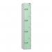 4 Tier - Steel Locker Flat Top - Pearl Silverbodymint Green Door - Combi Lock H 1800 X W 300 X D 300 437265