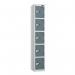 5 Tier - Steel Locker Flat Top - Pearl Silverbodyslate Grey Door - Combi Lock H 1800 X W 300 X D 300 437267