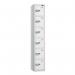 6 Tier - Steel Locker Flat Top - Pearlsilver Bodywhite Door - Combi Lock - H 1800 X W 300 X D 300 437282