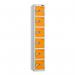 6 Tier - Steel Locker Flat Top - Pearlsilver Bodyorange Door - Combi Lock - H 1800 X W 300 X D 300 437286