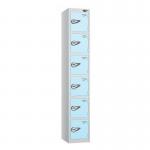 6 Tier - Steel Locker Flat Top - Combi Lock - H 1800 X W 300 X D 300 437290